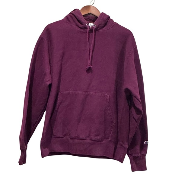 Champion Tops - Champion Reverse Weave Women's Kangaroo Pocket Hoodie Purple Size Large